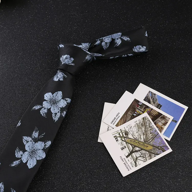 7cm Navy Polka Dot Dress Tie for Men - Image 23