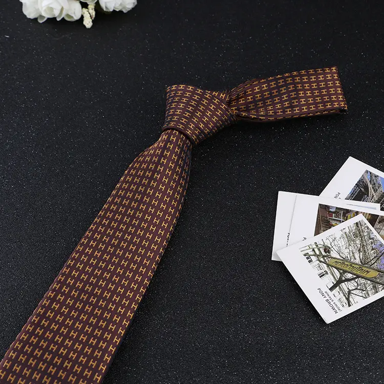 7cm Navy Polka Dot Dress Tie for Men - Image 31