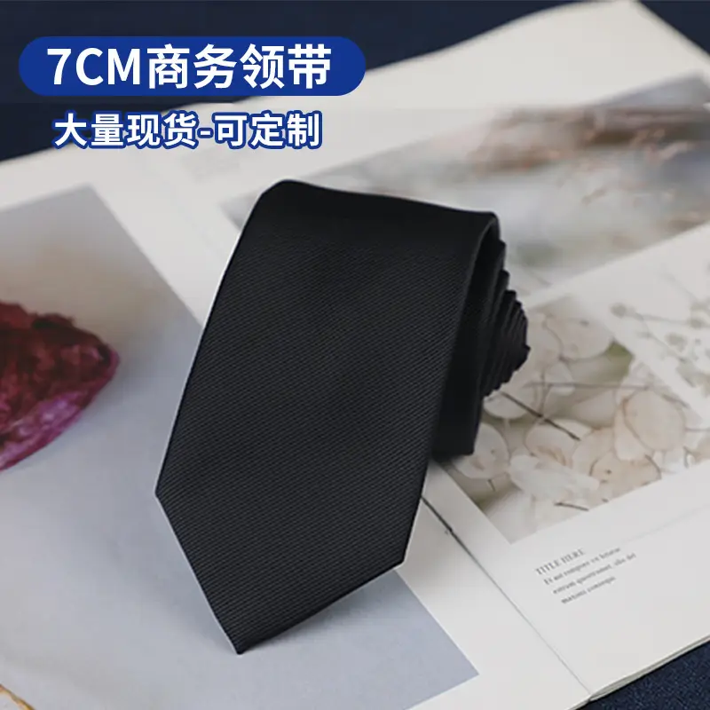 7cm Navy Polka Dot Dress Tie for Men - Image 36