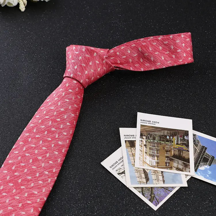 7cm Navy Polka Dot Dress Tie for Men - Image 8