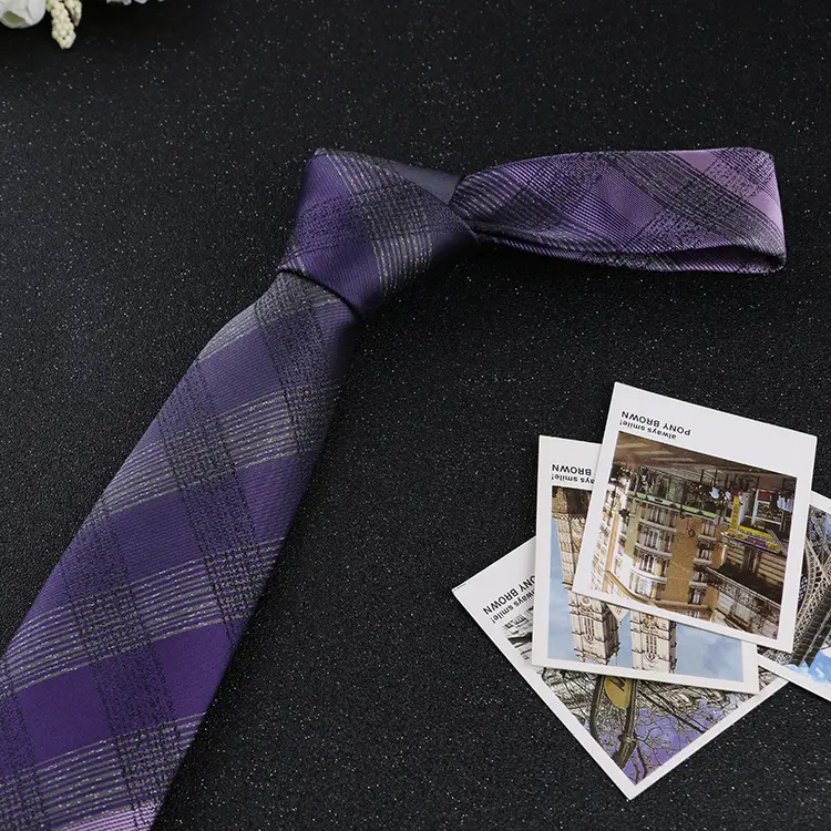 7cm Navy Polka Dot Dress Tie for Men - Image 9