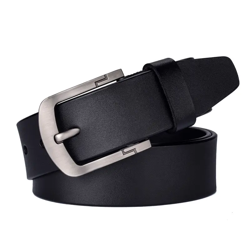 Men's Brown Leather Belt with Silver Buckle - Image 6
