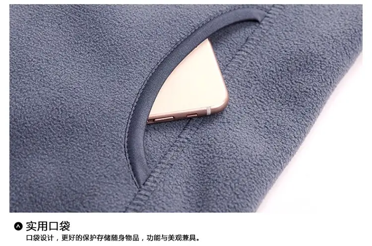 Men's Red Fleece Stand Collar Coat Winter Warm — feature 20
