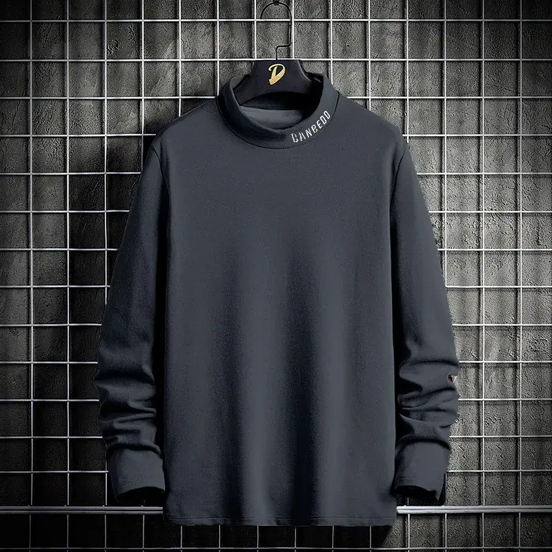 Men's Black Long Sleeve T-Shirt Winter Casual Wear - Image 3