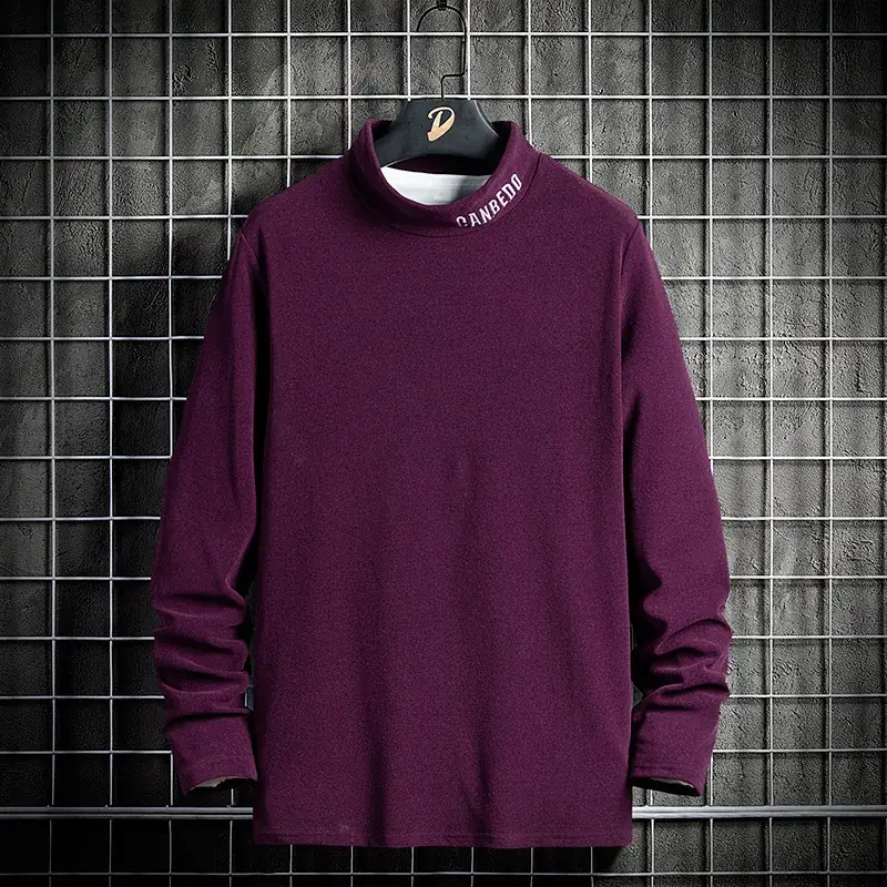 Men's Black Long Sleeve T-Shirt Winter Casual Wear - Image 5