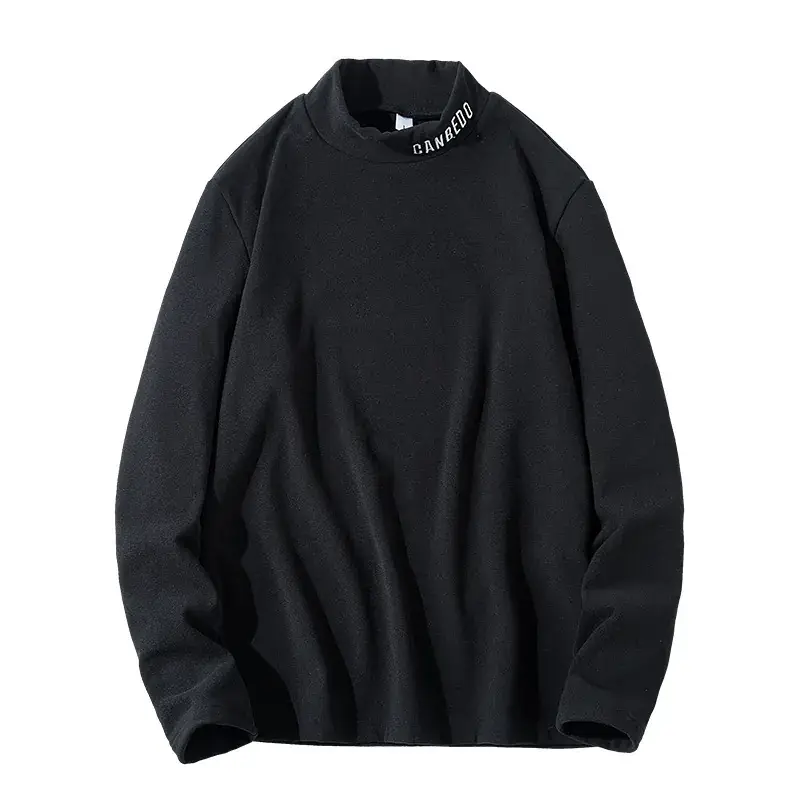 Men's Black Long Sleeve T-Shirt Winter Casual Wear - Image 6