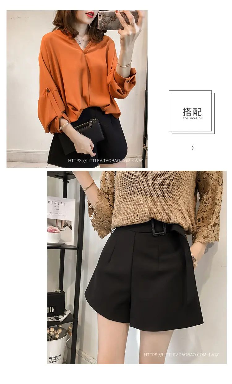 2022 Women's Long Sleeve Top Bat Sleeve Shirt Loose Fit Tan — feature 8