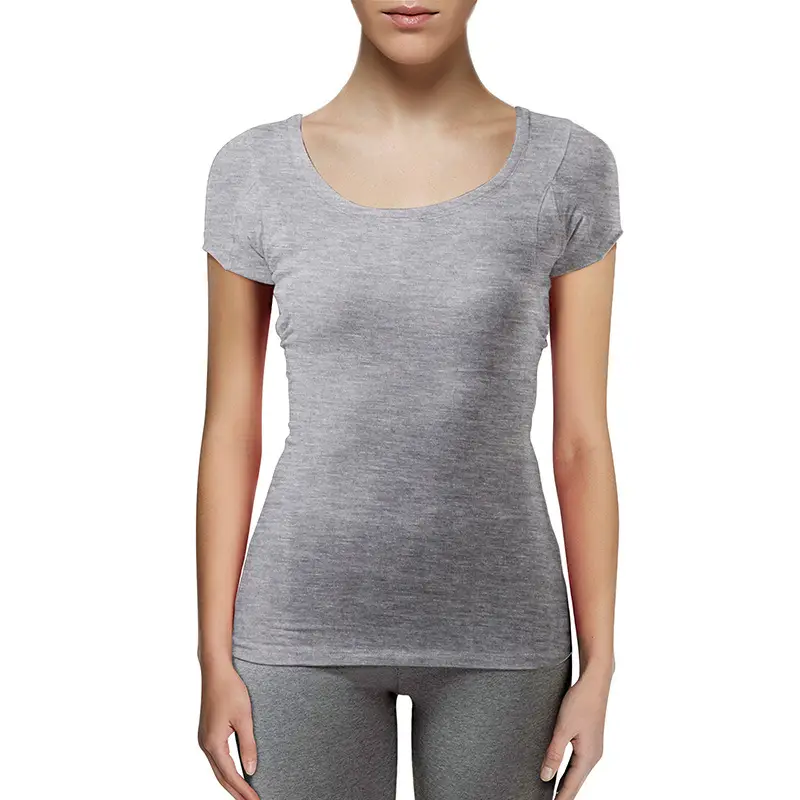 Women's White Modal T-Shirt Lower Axilla Double Layer Sweat Absorbent - Image 2