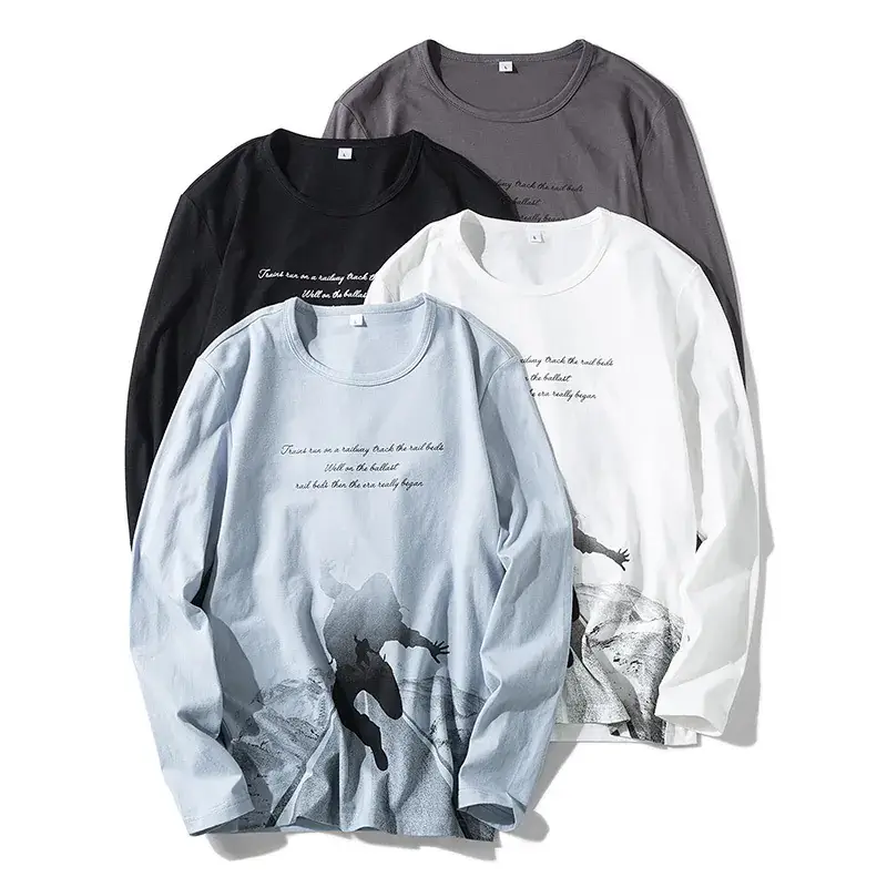 Men Fleece Lined Long Sleeve T-Shirt Grey 2025 - Image 6