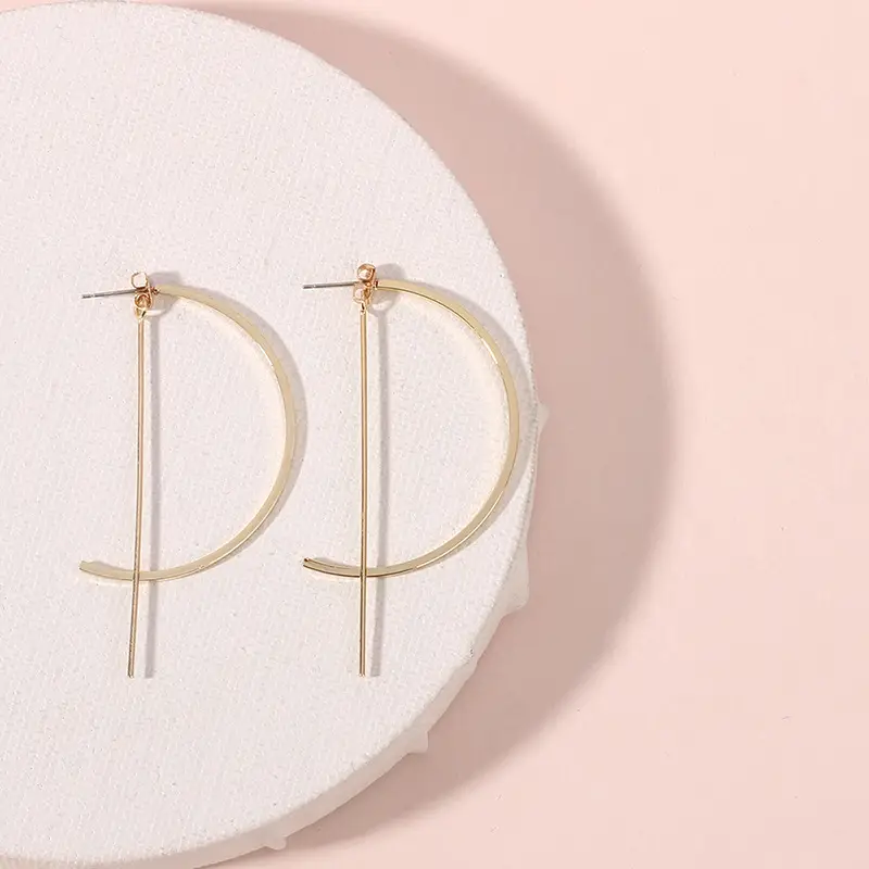 Gold Crossed Ear Rings for Women Retro Style