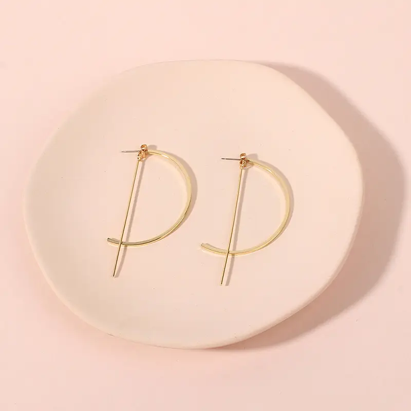 Gold Crossed Ear Rings for Women Retro Style
