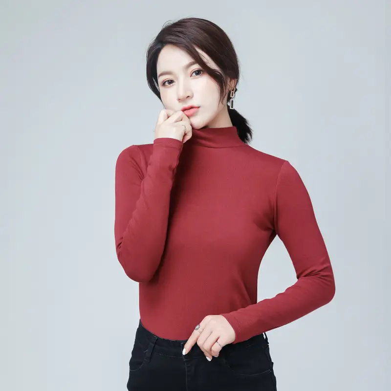 Women's Pure Cotton Long Sleeve T-Shirt Light Blue Slim Fit - Image 11