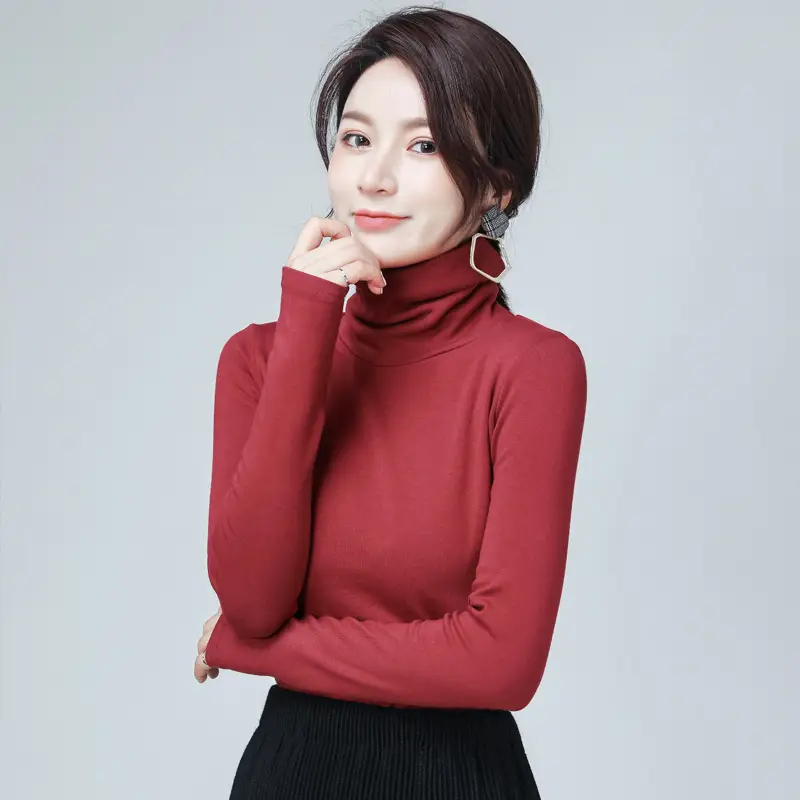 Women's Pure Cotton Long Sleeve T-Shirt Light Blue Slim Fit - Image 3