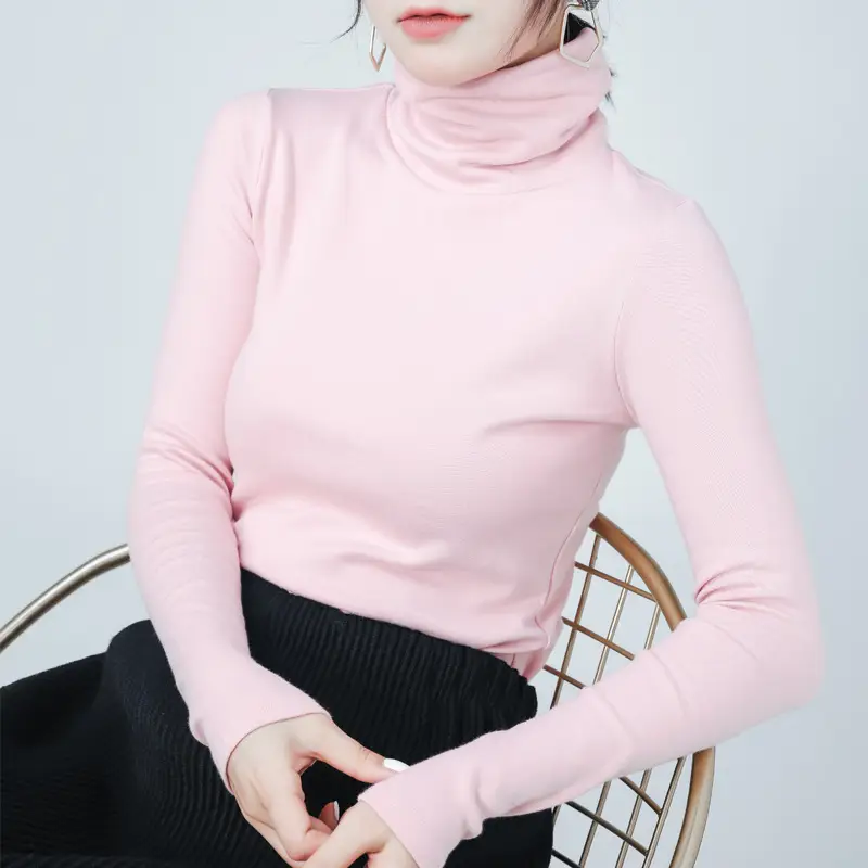 Women's Pure Cotton Long Sleeve T-Shirt Light Blue Slim Fit - Image 5