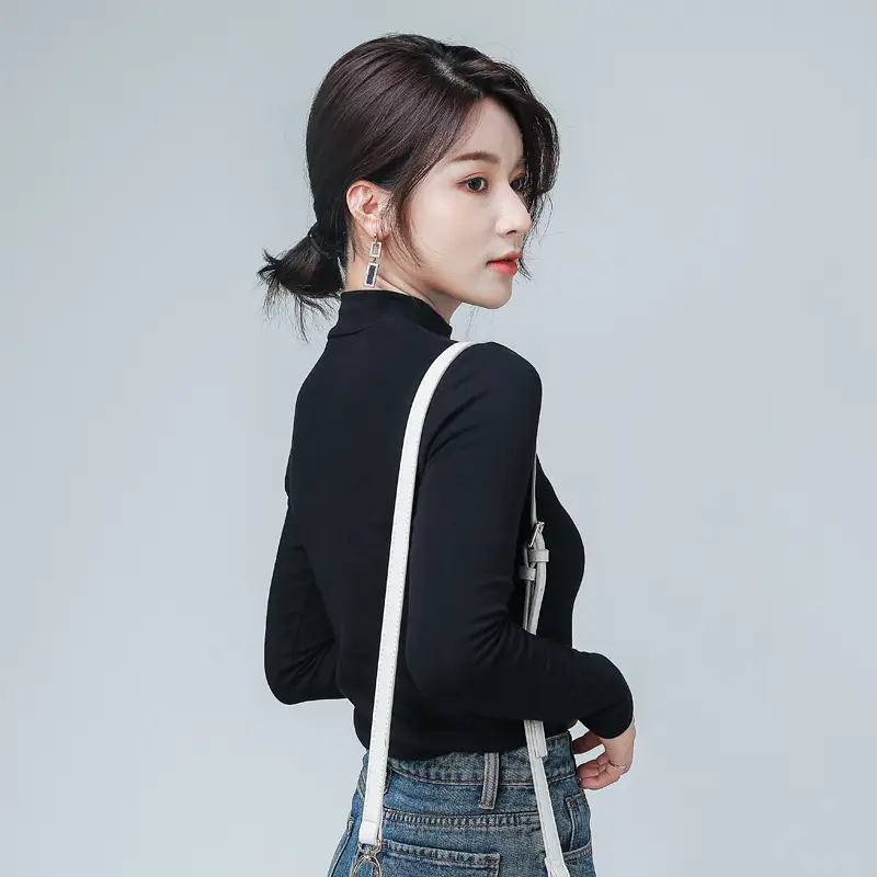 Women's Pure Cotton Long Sleeve T-Shirt Light Blue Slim Fit - Image 9