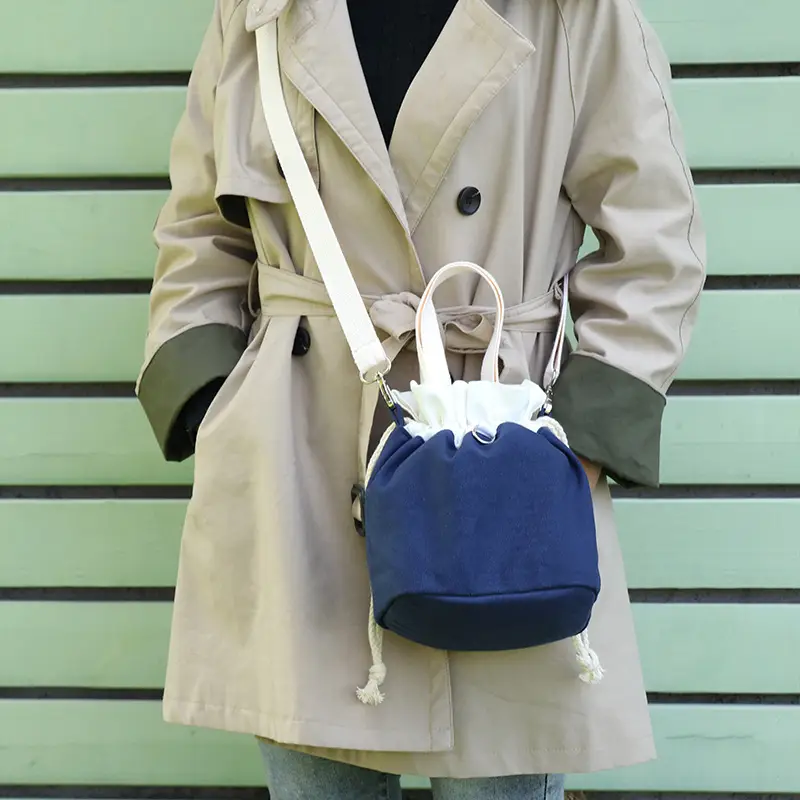 Crossbody Bucket Bag for Women Brown Drawstring - Image 6