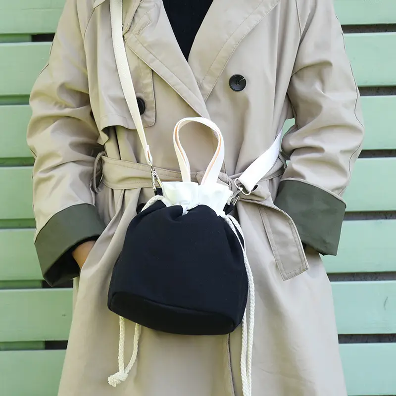 Crossbody Bucket Bag for Women Brown Drawstring - Image 7