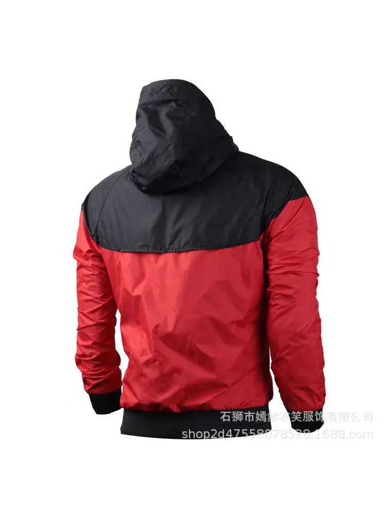 Men's Windproof Red Black Hoodie Running Jacket - Image 7