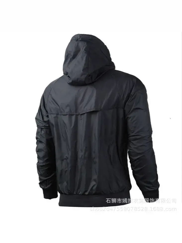 Men's Windproof Red Black Hoodie Running Jacket - Image 9