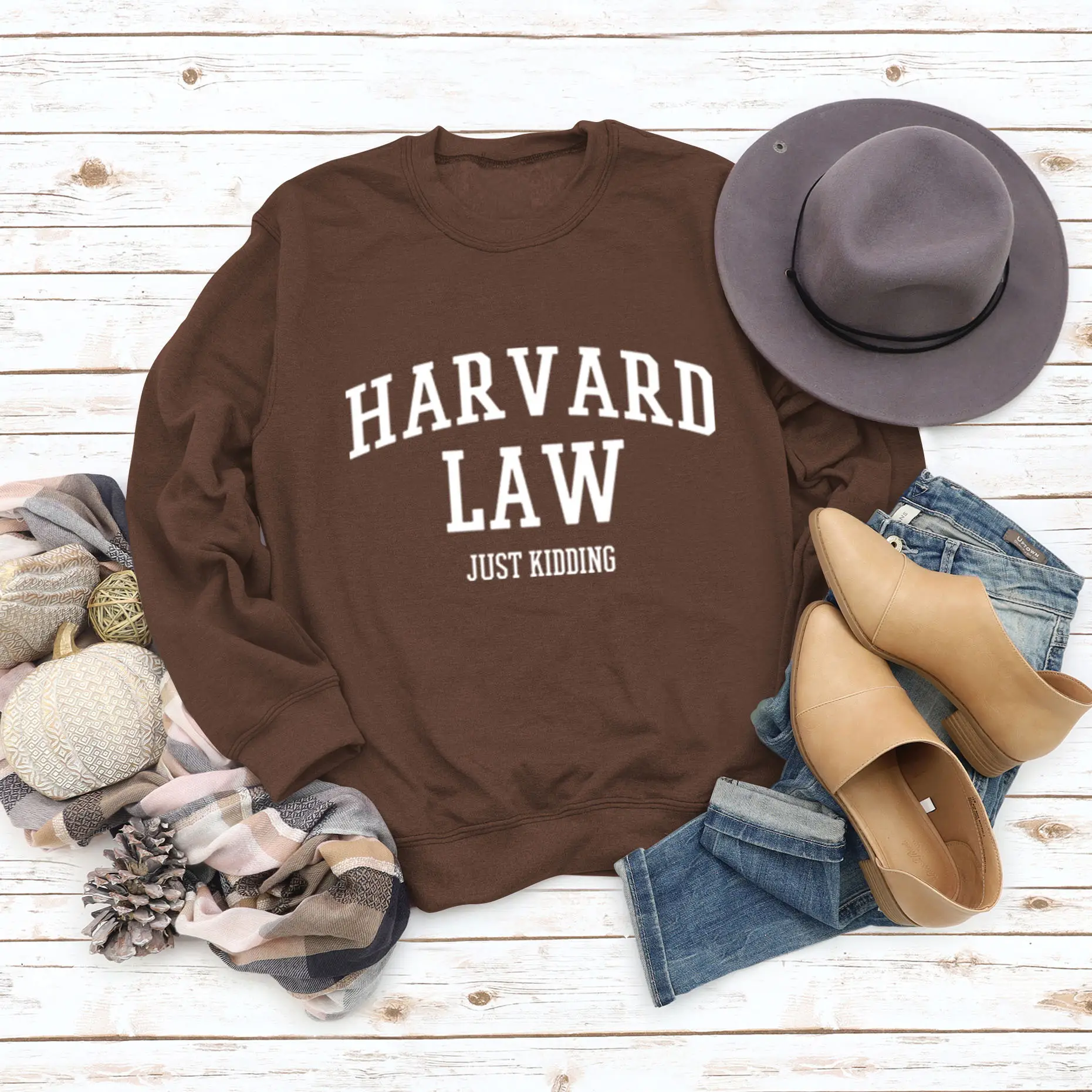 Harvard Law Women's Green Long Sleeve Sweatshirt