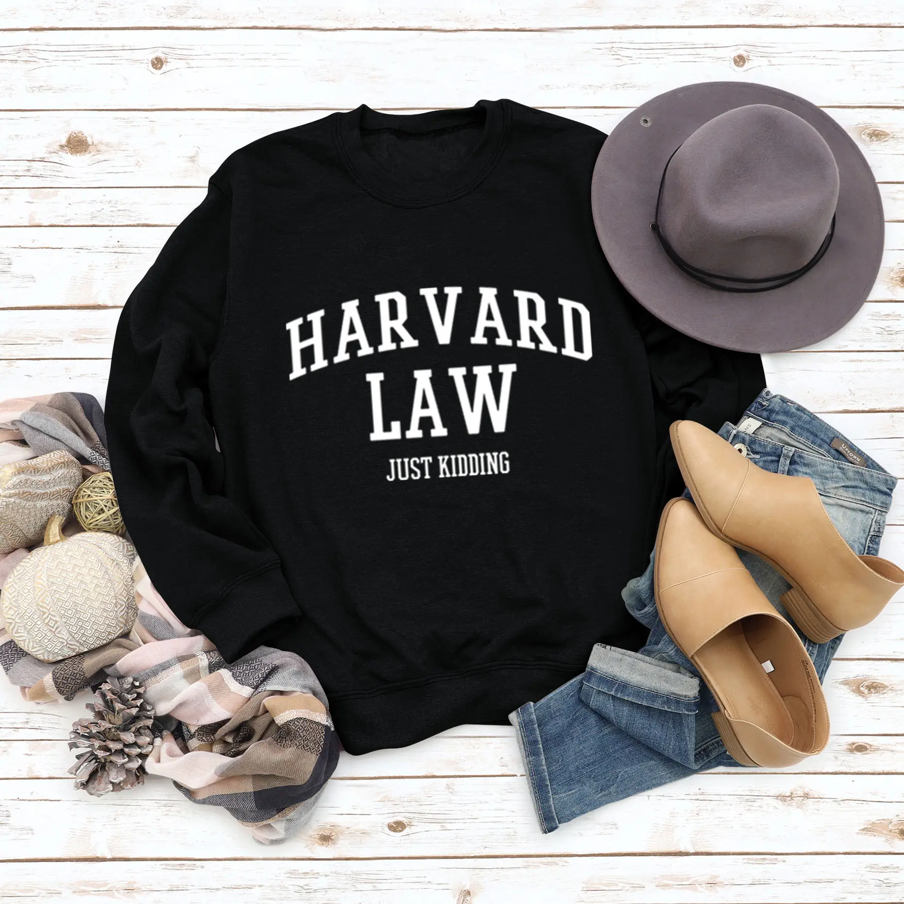 Harvard Law Women's Green Long Sleeve Sweatshirt