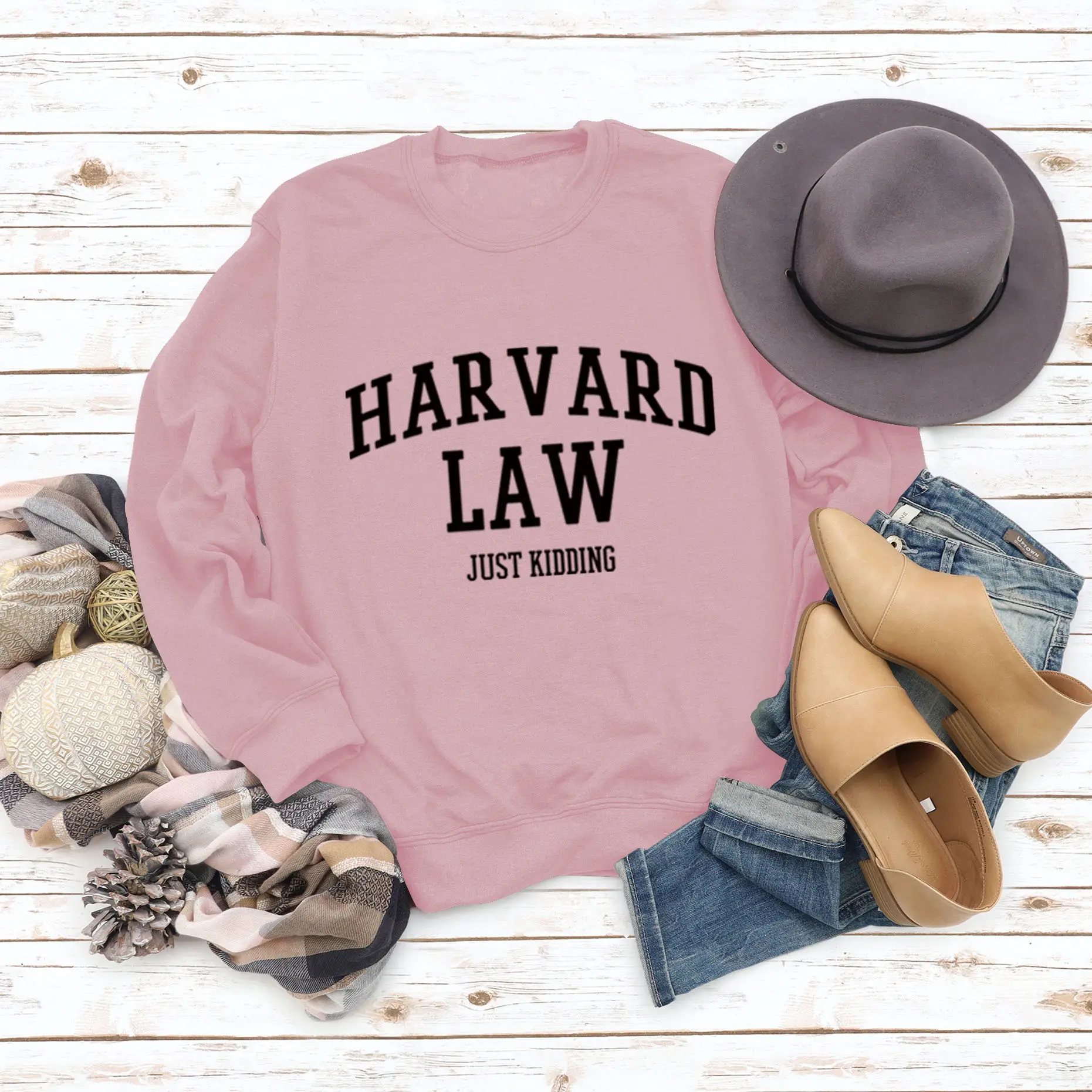 Harvard Law Women's Green Long Sleeve Sweatshirt