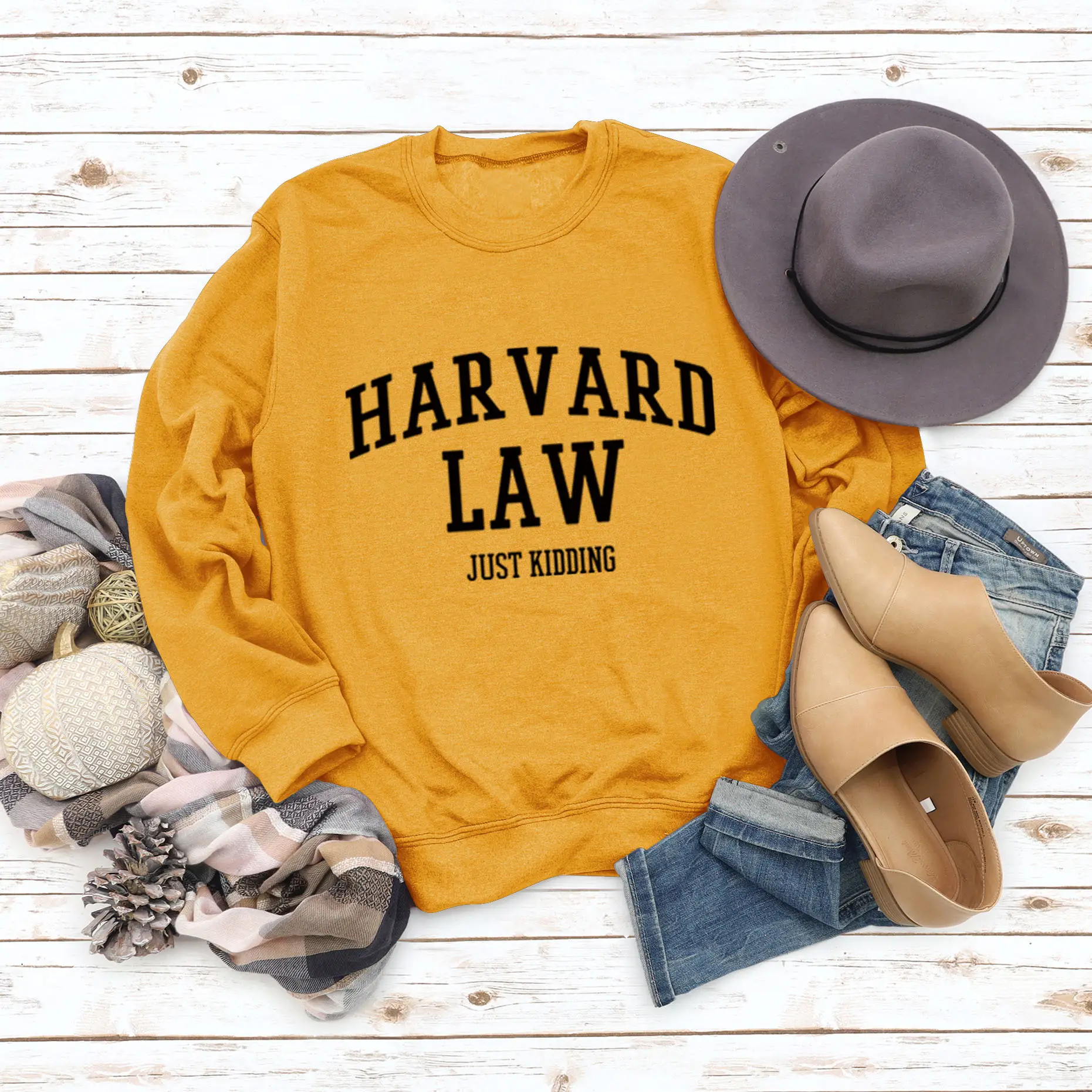 Harvard Law Women's Green Long Sleeve Sweatshirt