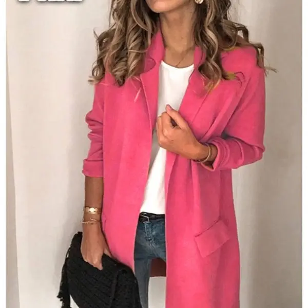 2024 Faux Pocket Blazer Women European American Winter Long Sleeve - Image 7