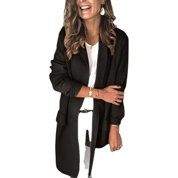 2024 Faux Pocket Blazer Women European American Winter Long Sleeve - Image 10