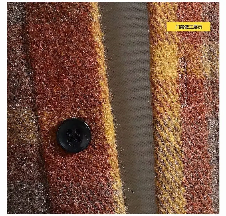 Men's Japanese Plaid Coat Autumn Winter Woolen Loose Fit — feature 44