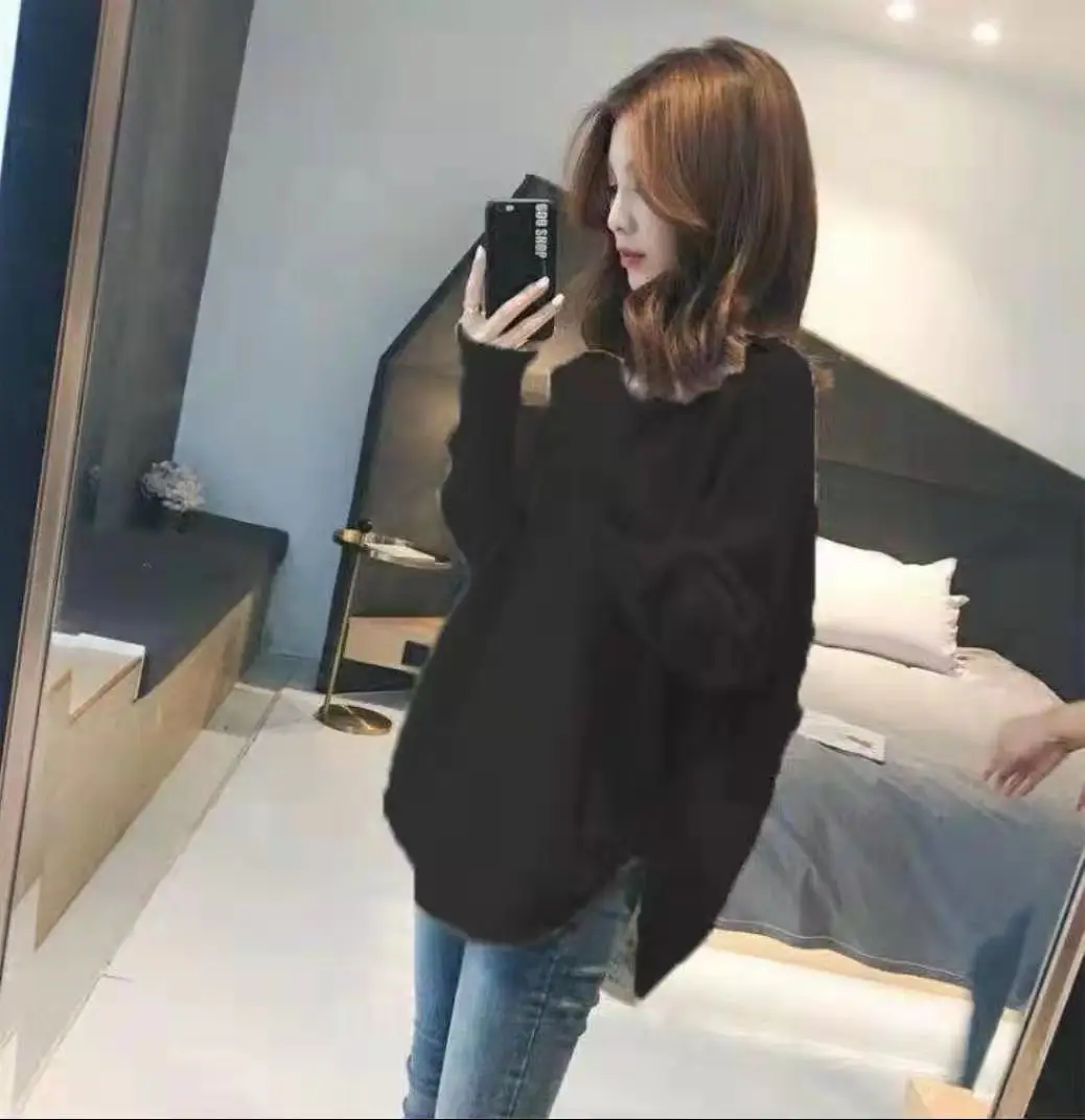 Women V-Neck Knitted Pullover Sweater Winter Beige - Image 7
