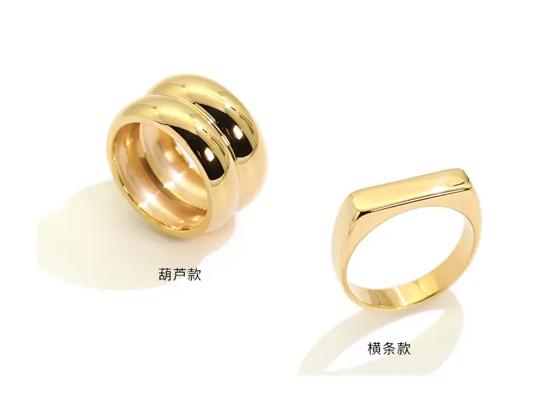 18K Gold Titanium Steel Wide Finger Ring for Women — feature 1