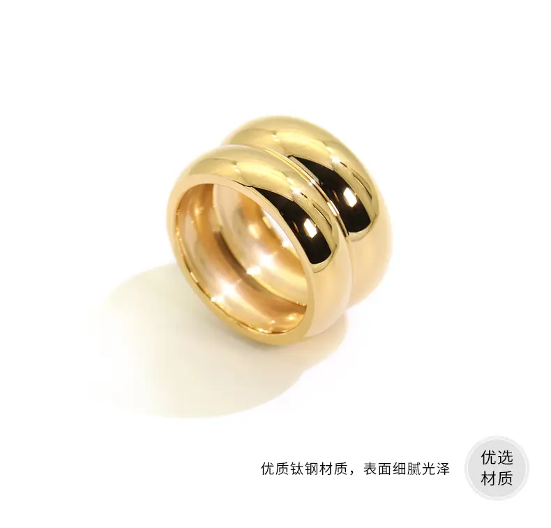 18K Gold Titanium Steel Wide Finger Ring for Women — feature 8