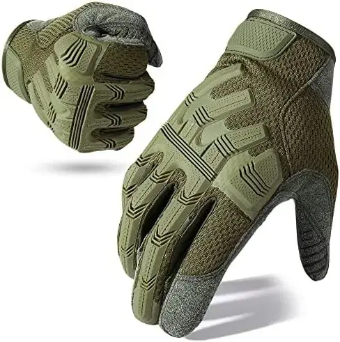 Military Full Finger Touch Screen Gloves Green Tactical - Image 4