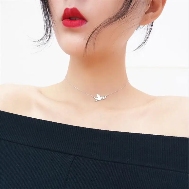 White Dove Diamond Necklace for Women Elegant Gentle Design - Image 2