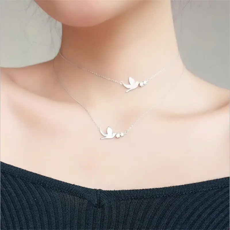 White Dove Diamond Necklace for Women Elegant Gentle Design - Image 3