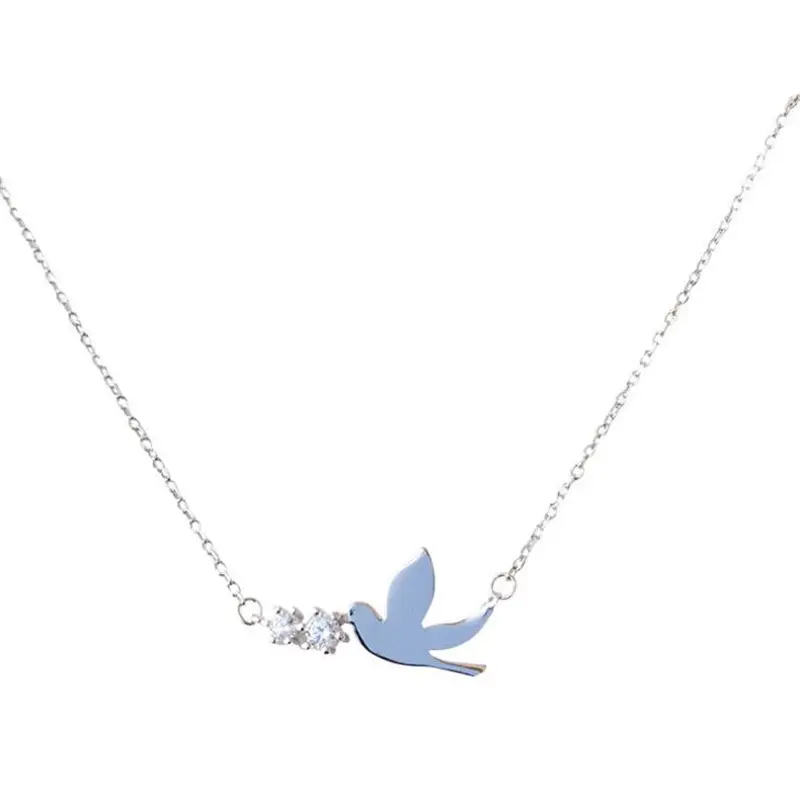 White Dove Diamond Necklace for Women Elegant Gentle Design - Image 5