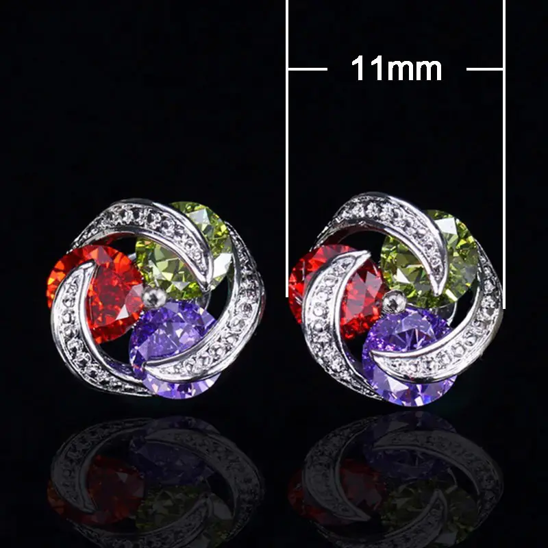 Cao Shi Zircon Earrings for Women Yellow Gold