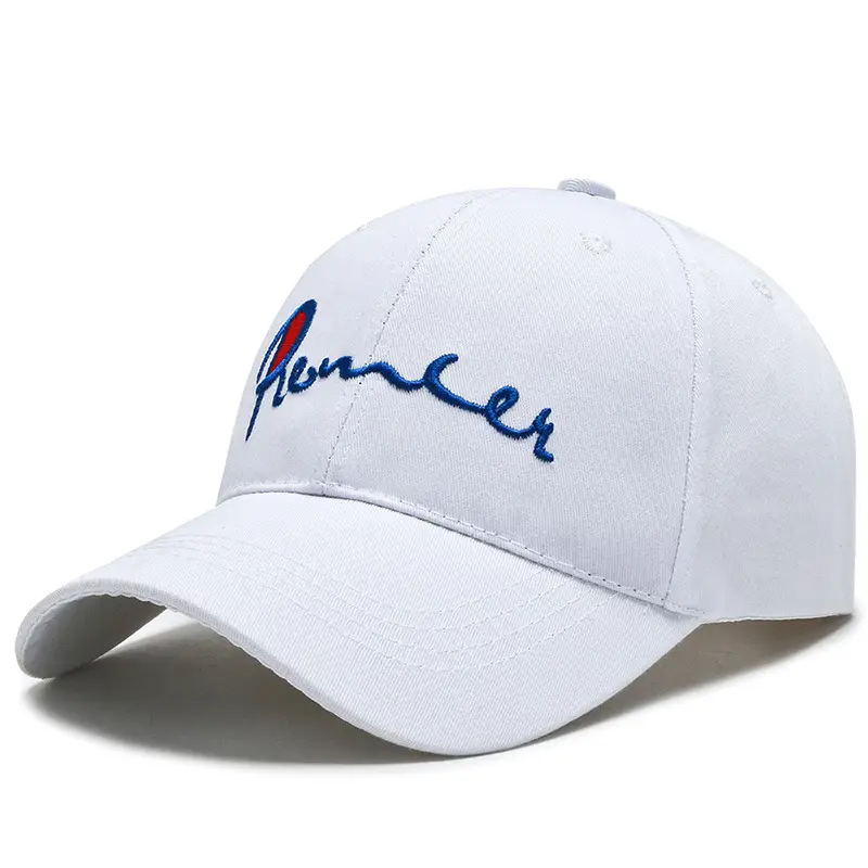White Blue Logo Baseball Cap for Men Women