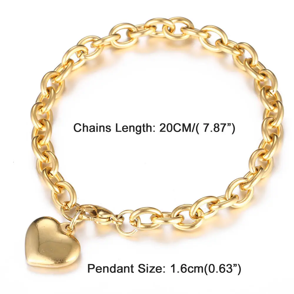 Glossy Gold Chain Heart Bracelet for Women - Image 5