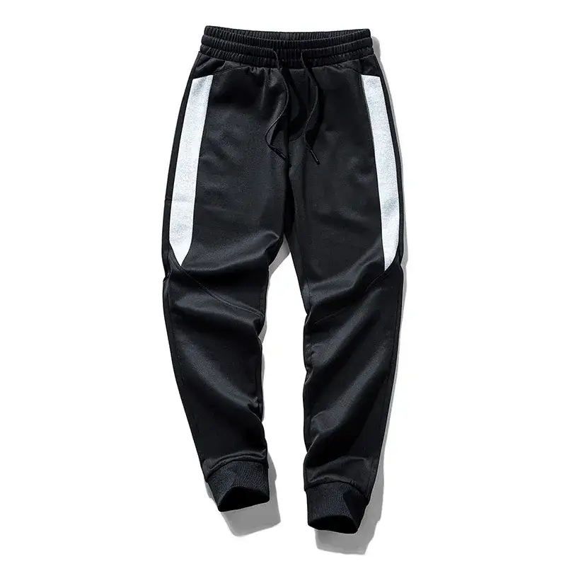 Men Black Cuffed Leggings with Red Stripes 2025 - Image 2