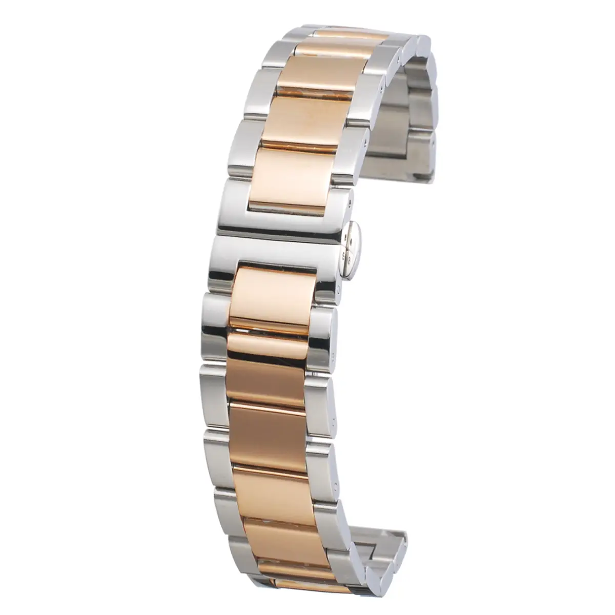 Stainless Steel Black & Silver Watch Band with Quick-Release Buckle - Image 4
