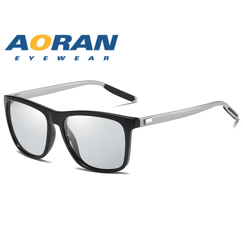 Men Polarized Color Changing Sunglasses Black Square - Image 3