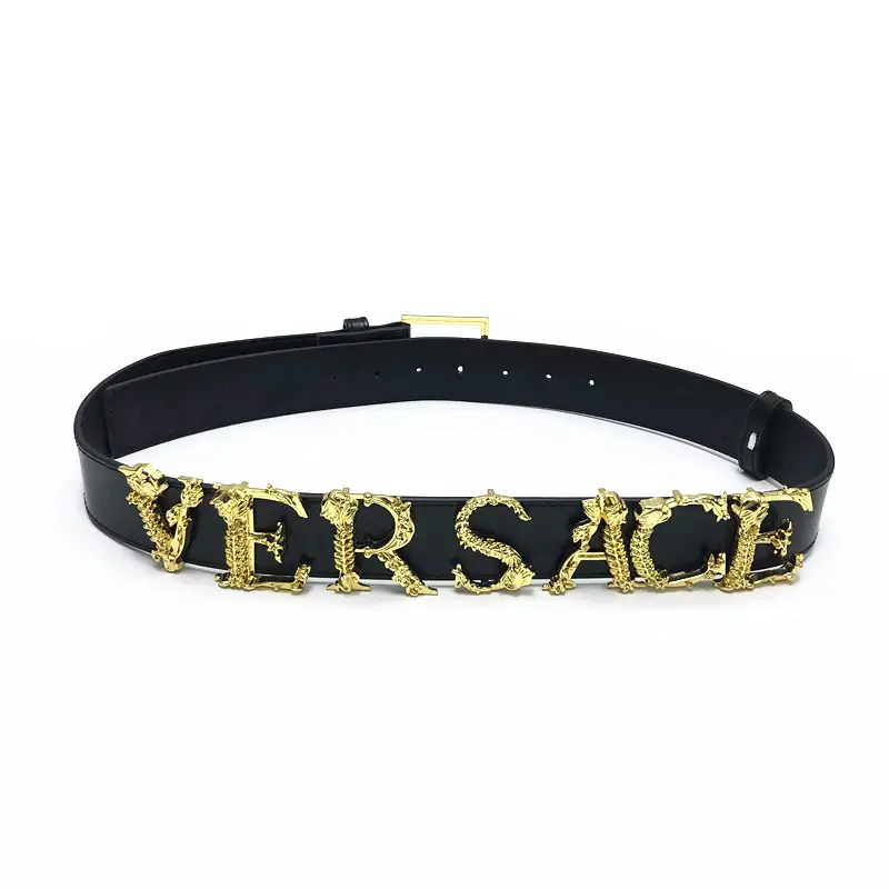 Gold Embroidered Leather Belt for Women - Image 2