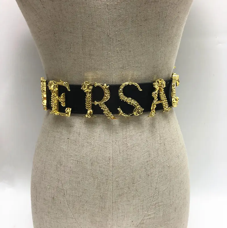 Gold Embroidered Leather Belt for Women - Image 3