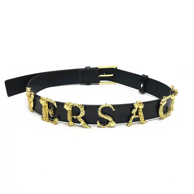 Gold Embroidered Leather Belt for Women - Image 6