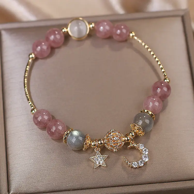 Badu Crystal Bracelet with Strawberry & Moonlight Design - Image 8