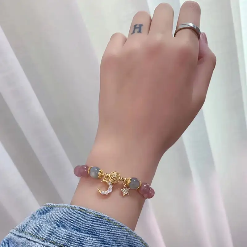 Badu Crystal Bracelet with Strawberry & Moonlight Design - Image 9