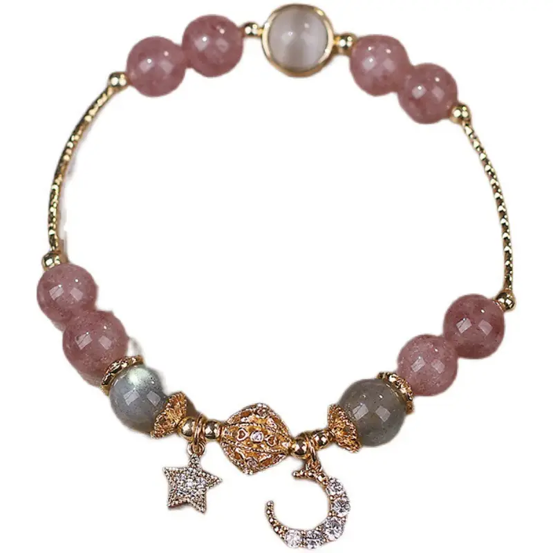 Badu Crystal Bracelet with Strawberry & Moonlight Design - Image 11