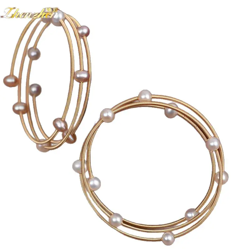 Women's Adjustable Pearl Bracelet Gold Finish